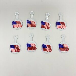 United States Flag Fold Over Style Pin Patriotic Voted Vintage Lot Of 8